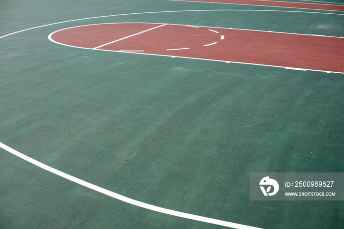 Close up shot of basketball court