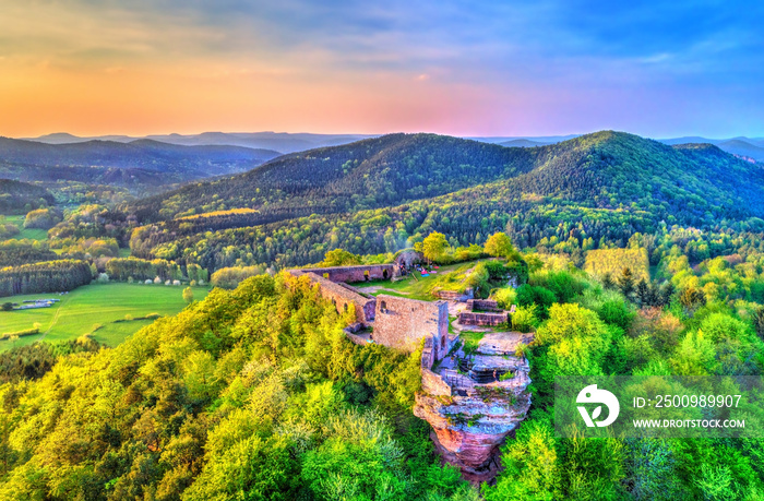 Lindelbrunn Castle in the Palatinate Forest. Rhineland-Palatinate, Germany