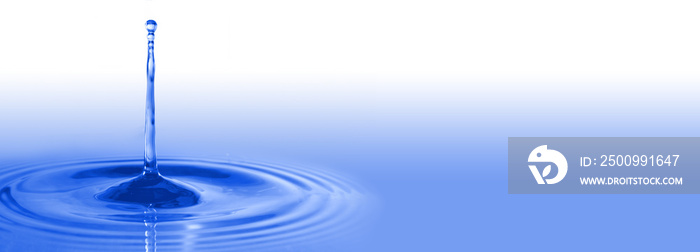 drop of water on a blue background