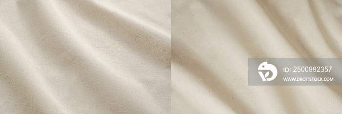 Coarse calico, canvas beige cloth texture background, calico textile, wavy fabric,