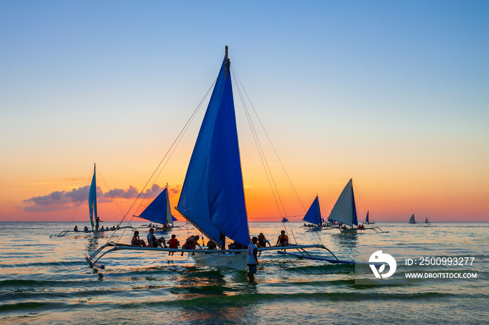 Boat at Boracay island beach, Philiphines