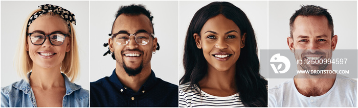 Confident group of diverse young entrepreneurs smiling