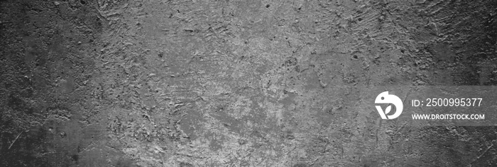 Blank grey grunge cement wall texture background, Background panorama banner long