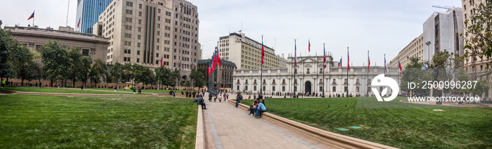 La Moneda, the seat of the President of the Republic of Chile.