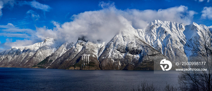 The magnificent Hjørundfjord in between the Sunnmøre Alps, Møre og Romsdal, Norway.