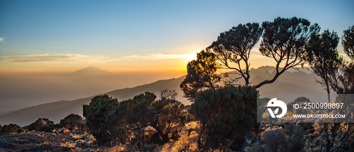 Mount Meru view from Kilimanjaro Machame route