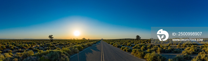 sunset over the long open road