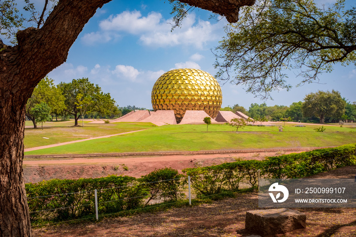 Matrimandir temple in the centre of Auroville, India