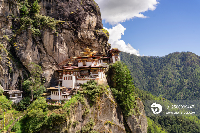 View of Taktsang Monastery or The Tiger’s Nest Monastery in Paro Bhutan