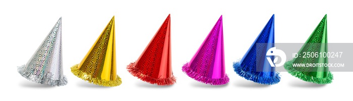 Colorful party hats set