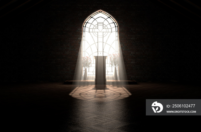 Church Interior Light & Pulpit