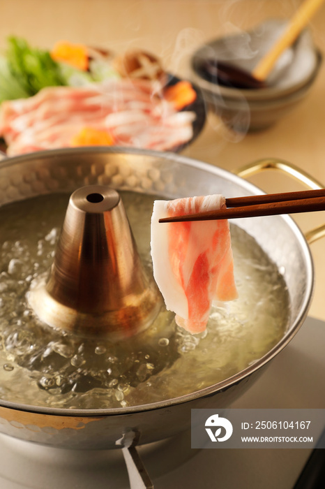 豚肉のしゃぶしゃぶ　Shabu-shabu of pork