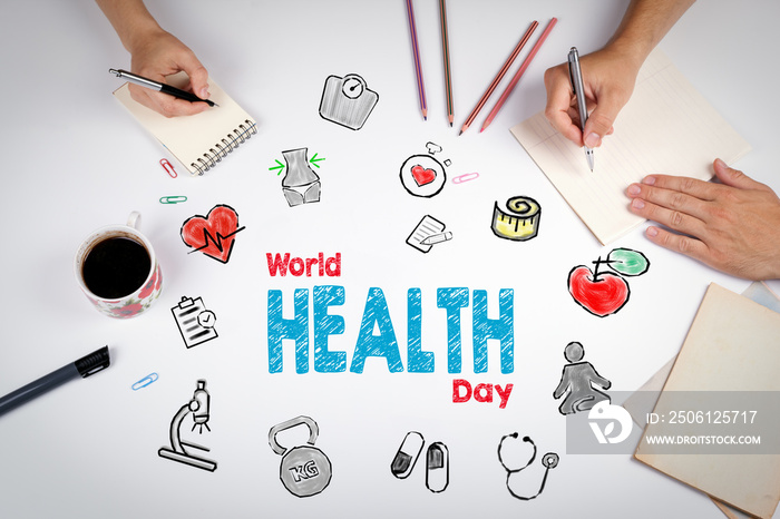 World health day concept. Healty lifestyle background. The meeti