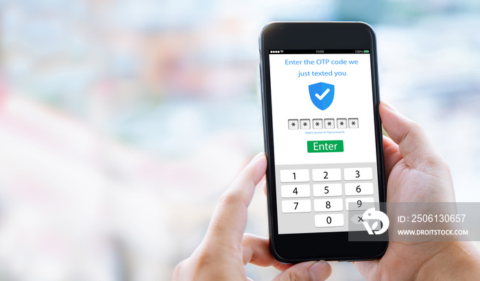 Authentication  OTP secure Verification concept.