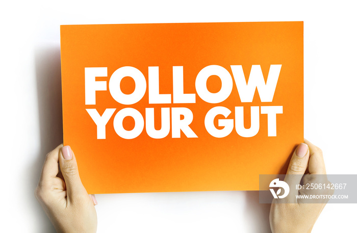 Follow Your Gut text card, concept background