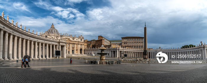 Early morning scene at St Peters square in Rome, Italy