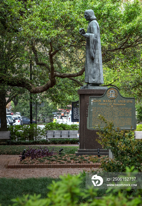 John Wesley Statue in Savannah