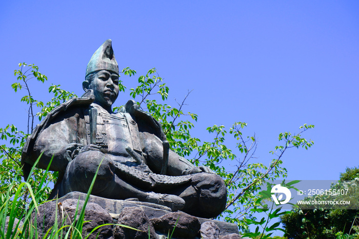 古都鎌倉にある源氏山公園の源頼朝の座像