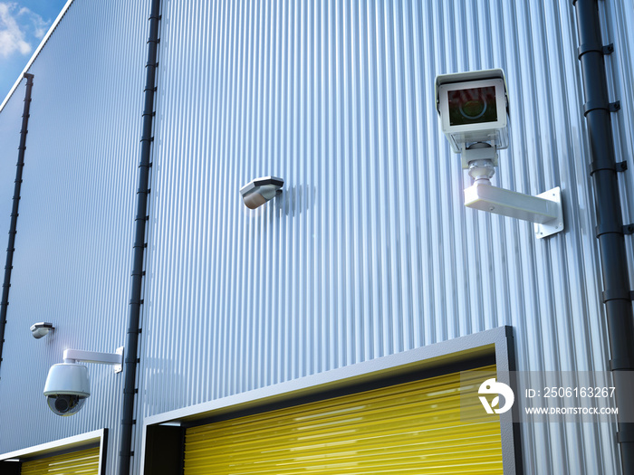 security camera in warehouse