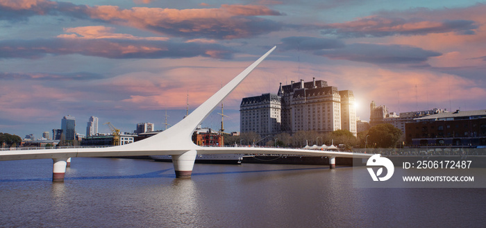 Buenos Aires, Scenic Barrio Puerto Madero, a waterfront of Rio De La Plata.