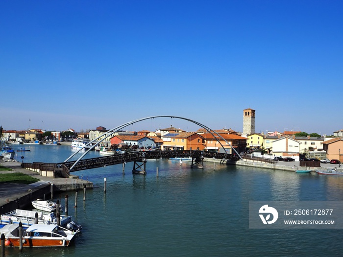 Town view of Marano Lagunare, fishing centre of the autonomous region of Friuli, in Italy