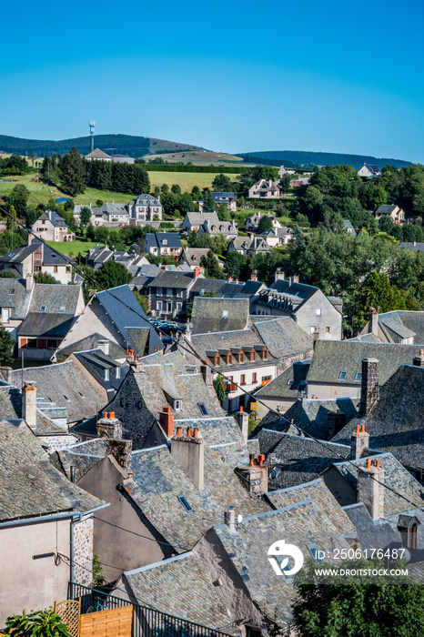 Vue sur le village de Laguiole