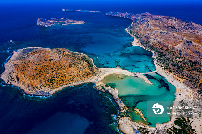 Balos Lagoon auf Kreta aus der Luft | Wunderschöne Balos Lagoon auf Kreta mit der Drohne