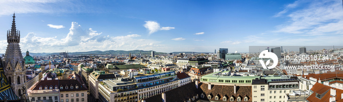 维也纳城市天际线鸟瞰图