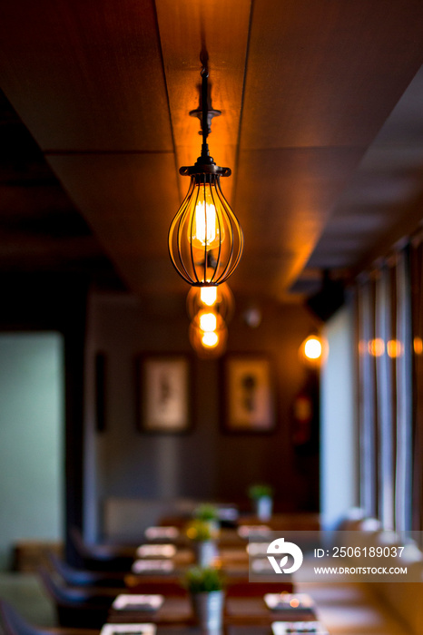 Restaurant lighting. Interior design