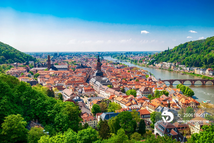 Stadtansicht von Heidelberg am Neckar, Deutschland