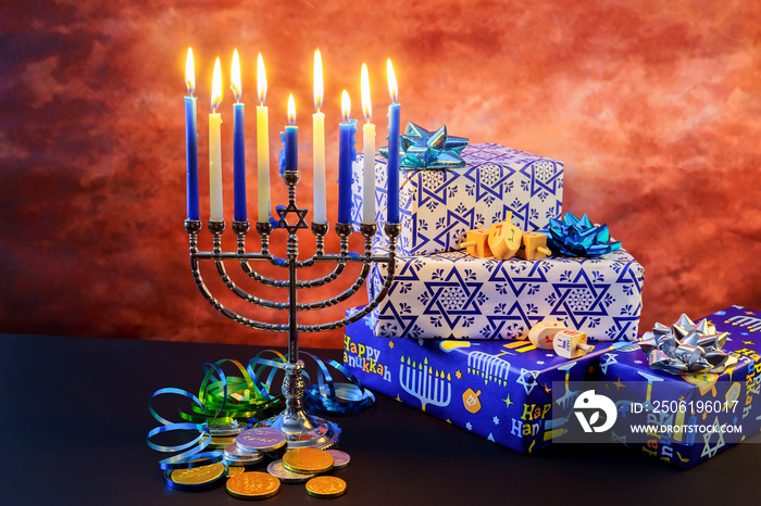 Jewish holiday Hanukkah Star of David  menorah