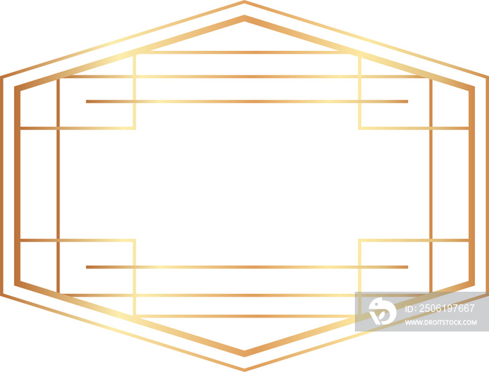 金色装饰艺术几何框架徽章标签