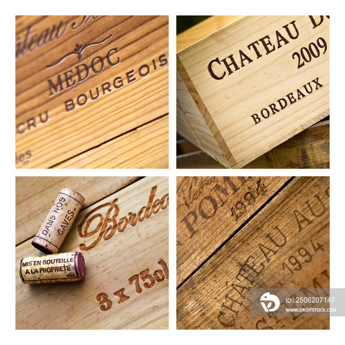 Vin, caisse, Bordeaux, chai, cave, emballage, bois