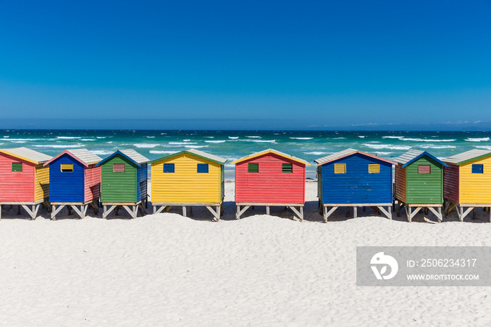 Bath houses in Muizenberg, Cape Town