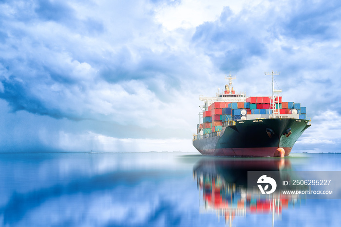 国际海运集装箱货船，货运，海运，航海船舶