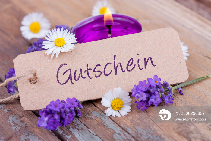 Gutschein - Schild -健康