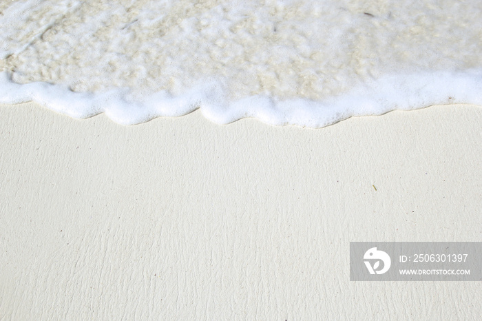 Close-up of white coastline beach with waves