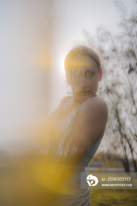 Woman dancing in nature