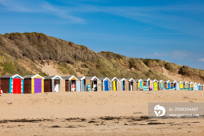 Saunton Sands Beach Huts Devon England UK