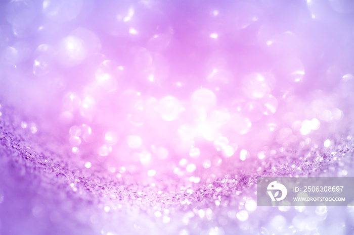 Blurred image Purple glitter vintage lights background defocused for festivals and celebrations