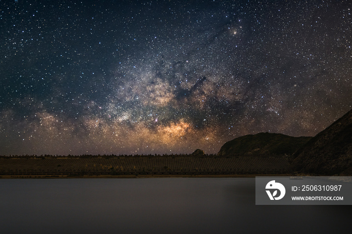 Hong Kong Night Starry Milky Way view scene