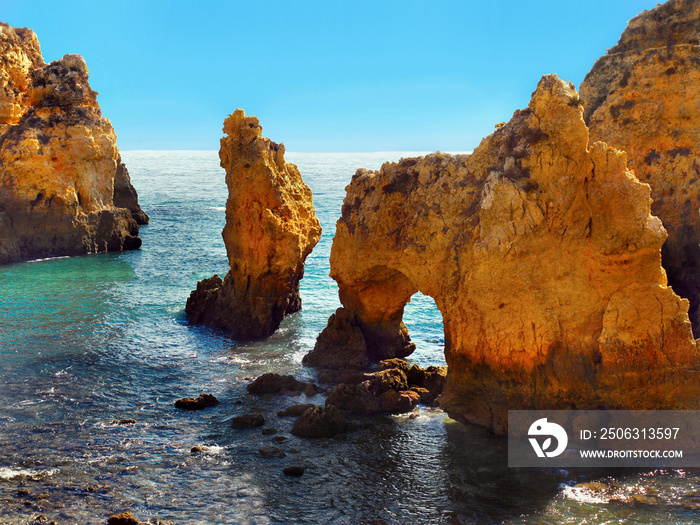 Algarve sea cliffs coast Faro Portugal