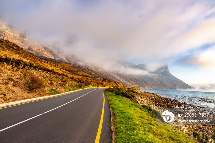 Chapmans Peak Drive in Cape Town, South Africa.	