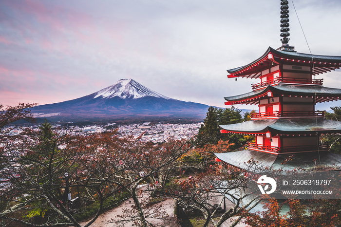 Mount Fuji, Chureito Pagoda in Autumn