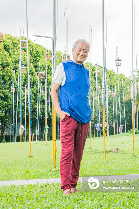 An active aging elderly who is a bird collector