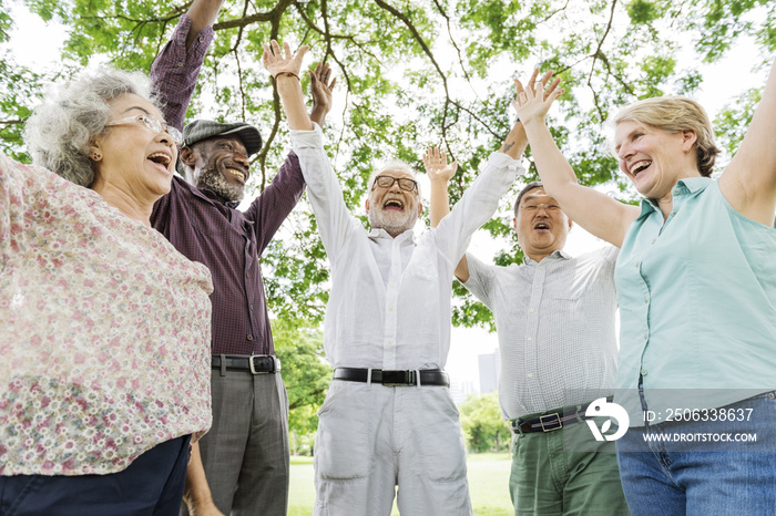 Group of Senior Retirement Friends Happiness Concept