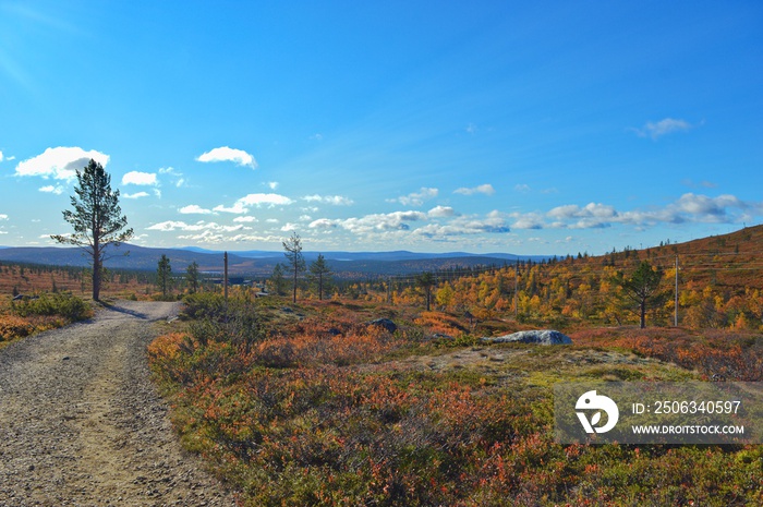 Pallas - Yllastunturi national park, mountains, trails and fall in Finnish Lapland