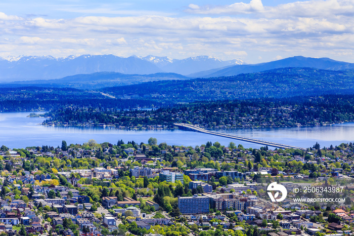 View East from Seattle with Floating Bridge