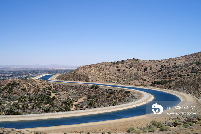 This image shows the California Aqueduct at Palmdale in California.