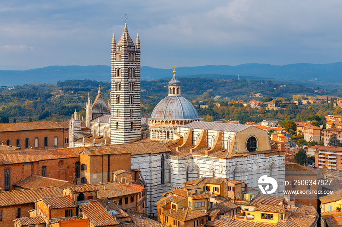 Sienna. Cathedral in the sunny afternoon.